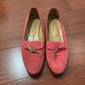Vintage J. Crew Fuschia Italian Suede Manhattan Loafers Sz 8